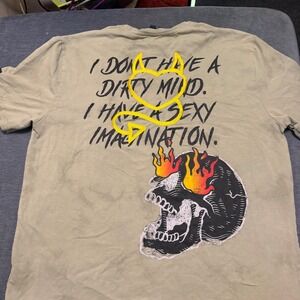Switch Limited Edition Men XL T-Shirt Olive Green Skull Sexy Imagination Graphic